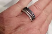 Treble Layered Stg Silver Ring