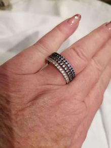 Treble Layered Stg Silver Ring