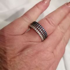 Treble Layered Stg Silver Ring