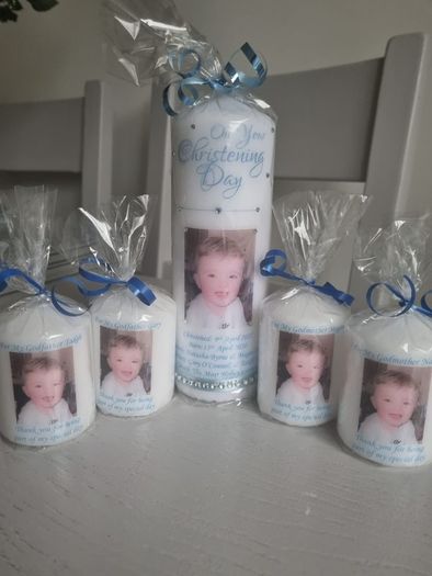 Personalised christening candles