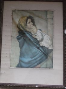Beautiful Vintage Picture for Upcycling/Free Shipping
