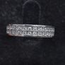 Vintage French 9ct White Gold Double Row Diamond Ring  Hallmarked  Size 53.5 Image 6
