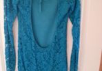 John Zack Blue Lace Open Back Dress - Size 8