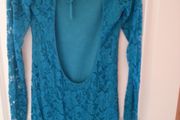 John Zack Blue Lace Open Back Dress - Size 8