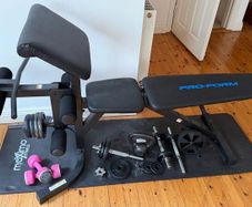 Pro-Form Adjustable Weight Bench and Olympic Squat Rack like new