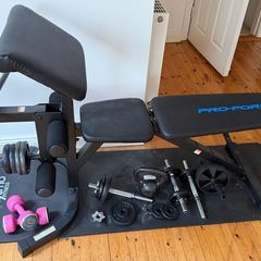 Pro-Form Adjustable Weight Bench and Olympic Squat Rack like new
