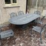 Hartman Capri 6 Seat Oval Cast Aluminium Dining Set in Antique Grey Image 4