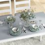 Dining Set, 4-Piece Dining Table Set, 1 Table, 1 Bench, 2 Chairs, Gray + White Image 5