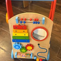 wooden baby walker
