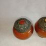 Vintage Glass & White Metal Trinket Boxes x 2 Image 3