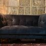 Soft Navy Velvet 2 Seater Sofa Perfect for small spaces Harvey Norman' MISHA'135cm length 75 depth 80height in Cm Image 3