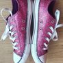 Converse Chuck Taylor All Star Low Violet Pink Glitter Sneakers - Junior US 5.5 / UK 5 / EUR 38 Image 4