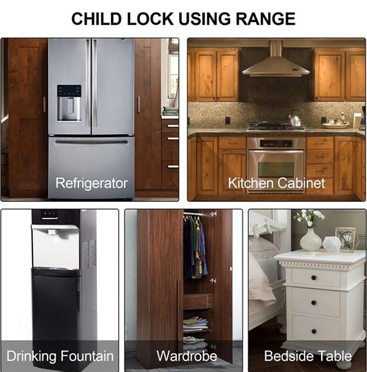 8 Pcs Transparent Child Safety Cupboard Door Lock, Adjustable Baby Safety Strap Locks with Premium Adhesive No Drilling, Proofing Cabinet Locks for Cabinets, Drawer, Closet, Fridge (8 Pieces)