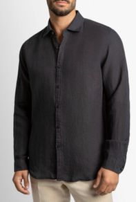 Hugo Boss Black Washed Linen Shirt