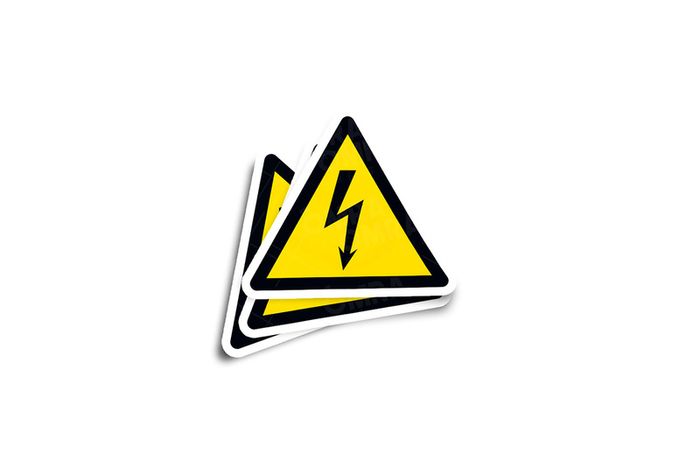 Electrical Hazard Warning Glossy Sticker 3-Pack