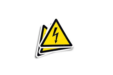 Electrical Hazard Warning Glossy Sticker 3-Pack