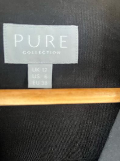 Pure Collection Belted Shirt Dress - Size UK 12 - Silk and Linen