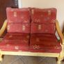 Pine two-seater sofa and Matching Armchair Image 6