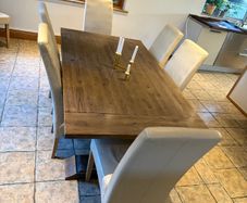 Solid Extendable Dining Table & 8 Chairs