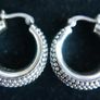 Vintage 925 Sterling Silver Antique  Hoop Earrings 21,3g Image 4