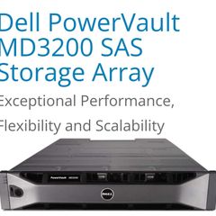 Dell PowerVault MD3200i SAS Storage Array  2 controllers. And  2 power supplies