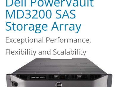 Dell PowerVault MD3200i SAS Storage Array  2 controllers. And  2 power supplies