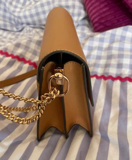 Tory Burch Brown Cross Body Bag with Gold Hardware