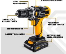 20V MAX Cordless Drill Power Tools Wireless Drills Rechargeable Drill Set for Electric Screwdriver Battery Driller Tool
