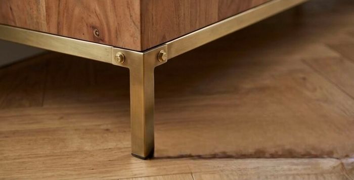 Swoon Norrebro 6 Drawer Chest  Mint Condition Solid Acacia & Brass (Mid Century / West Elm Style)