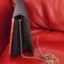 Black Clutch Bag / Crossbody Bag With Gold Trim & Chain. Brand Accessorize. Image 3