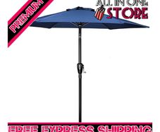 2.28M Patio Umbrella Outdoor Table Market Yard Umbrella with Push Button Tilt MULTIPLE COLOURS AVAILABLE (FREE SHIPPING)