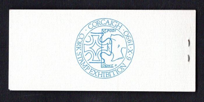 1990 Ireland Cork Philatelic Exhibition Booklet . Contains 2 X 30p stamp Anniversary Commemorative Stamps No 259