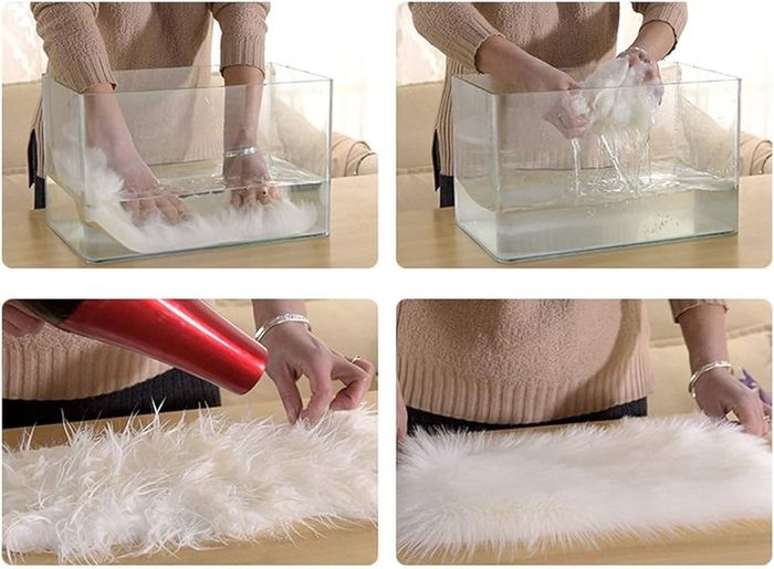 MULTIPLE SIZES AVAILABLE Faux Fur Rug Round Shape Shaggy Rugs Floor Carpet for Bedroom Living Room Kids Room, White/Diam 20 inch