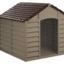 Large Heavy Duty Plastic Dog Kennel Pet Shelter PLASTIC DURABLE OUTDOOR - color Brown Image 3
