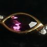 Vintage Gold Plated Bar Purple Stone Brooch Image 4