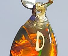 Ethiopian Fire Opal Pendant 2 ct on 925 Silver