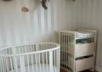 White stokke changing table