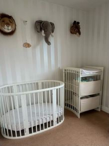 White stokke changing table