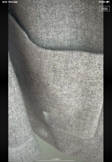jacket Zara grey wool hooded jacket with fur medium