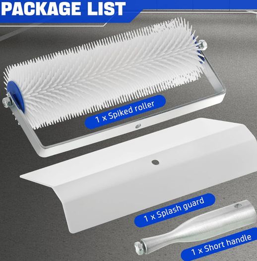 DASBET Spiked Screeding Compound Roller 10" x 1" Spike Roller Floor Compound Roller Spiked Aeration Roller Latex Floor Self Leveling Roller