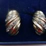 Vintage Sterling Silver  Earrings 1980s Gold Plated Shell Design 4,70g Image 2