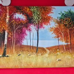 Painting Lake Sea Woods Forest scene Li Fang