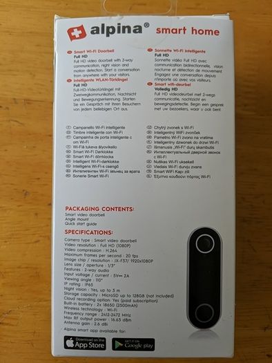 Alpina Smart Wi-Fi Doorbell