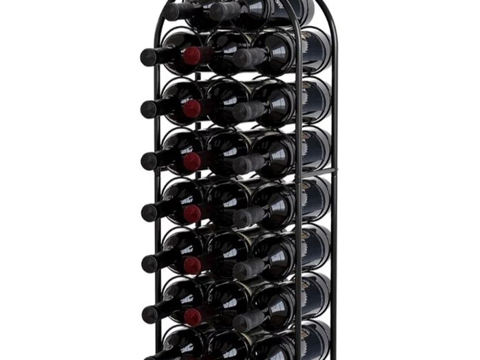 Metal 23 Bottles Wine Rack, Freestanding Wine Holder Floor, Home Kitchen Wine Storage Organiser Stand,Black