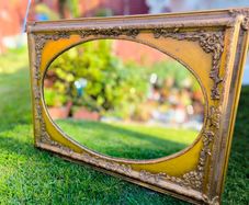 vintage antique gold frame mirror. Old elegant mirror. Solid wood.Very good condition