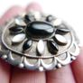 Antique Sterling Silver 925 Hallmarked Gem Set Brooch 2 inches Safety catch 15,3g Image 4