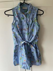 Next blue and white gingham patter playsuit