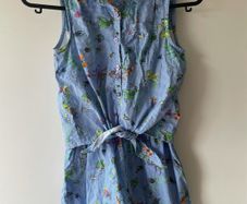 Next blue and white gingham patter playsuit