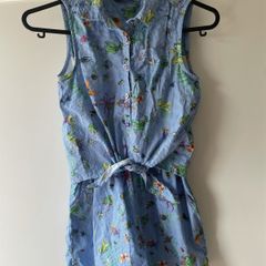 Next blue and white gingham patter playsuit