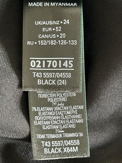 Brand-New Ladies Black & Gold Long Sleeved peplum Faux Wrap Top from Marks & Spencer